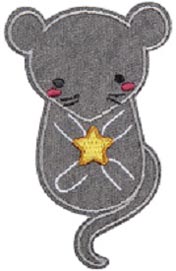 Bügelmotiv Maus mit Stern